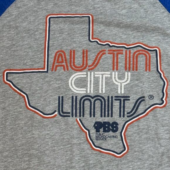 Palmer Cash Apparel Co Womens Austin City Limits ACL Gray Blue T-Shirt XL FITTED - Picture 3 of 5